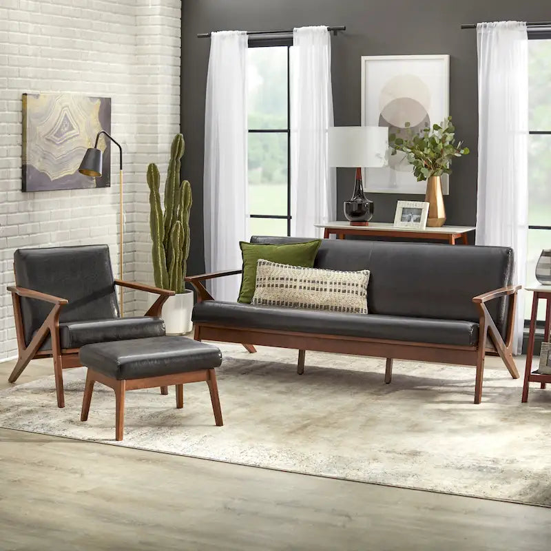 Chaise en bois massif de style Mid-Century Modern