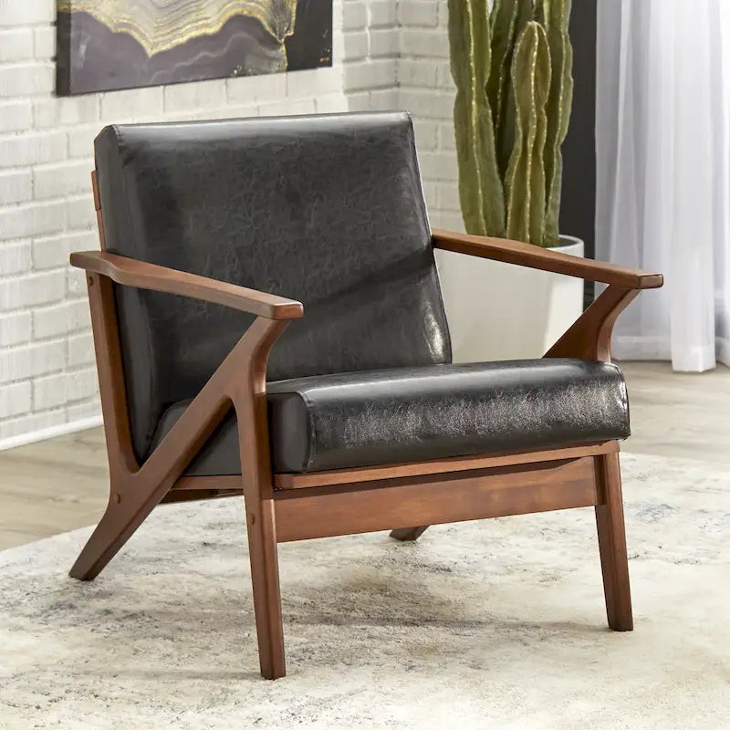 Chaise en bois massif de style Mid-Century Modern