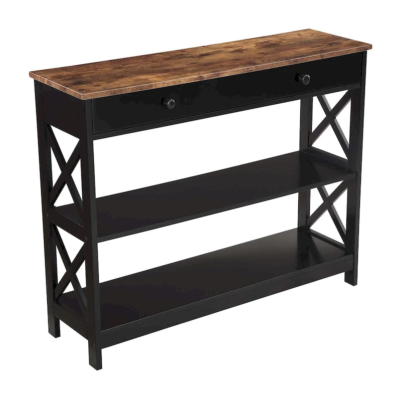 Table d'entrée de la série avec un tiroir et une étagère
