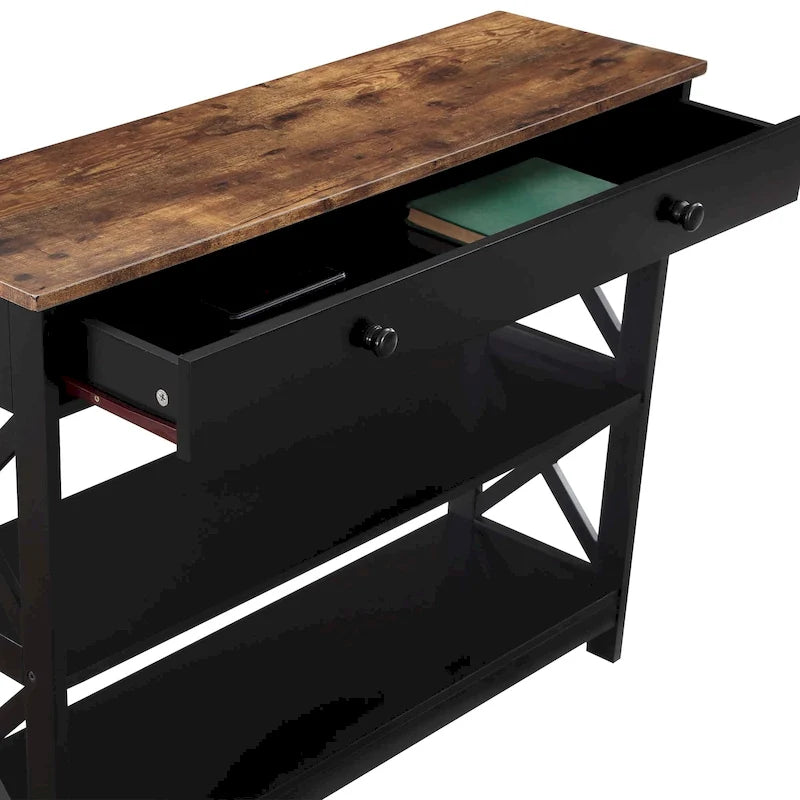 Table d'entrée de la série avec un tiroir et une étagère