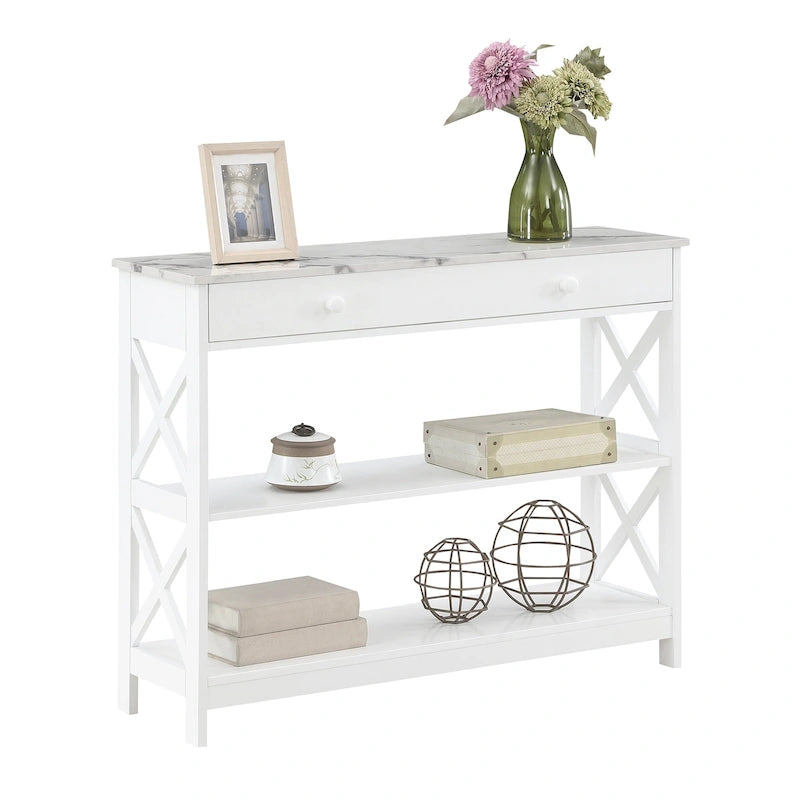 Table d'entrée de la série avec un tiroir et une étagère