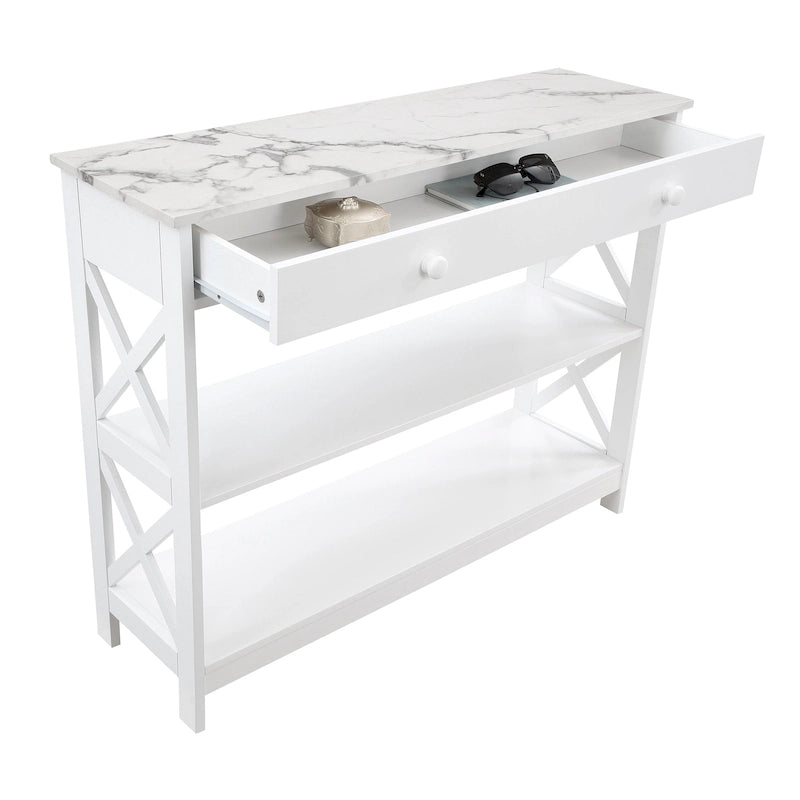 Table d'entrée de la série avec un tiroir et une étagère