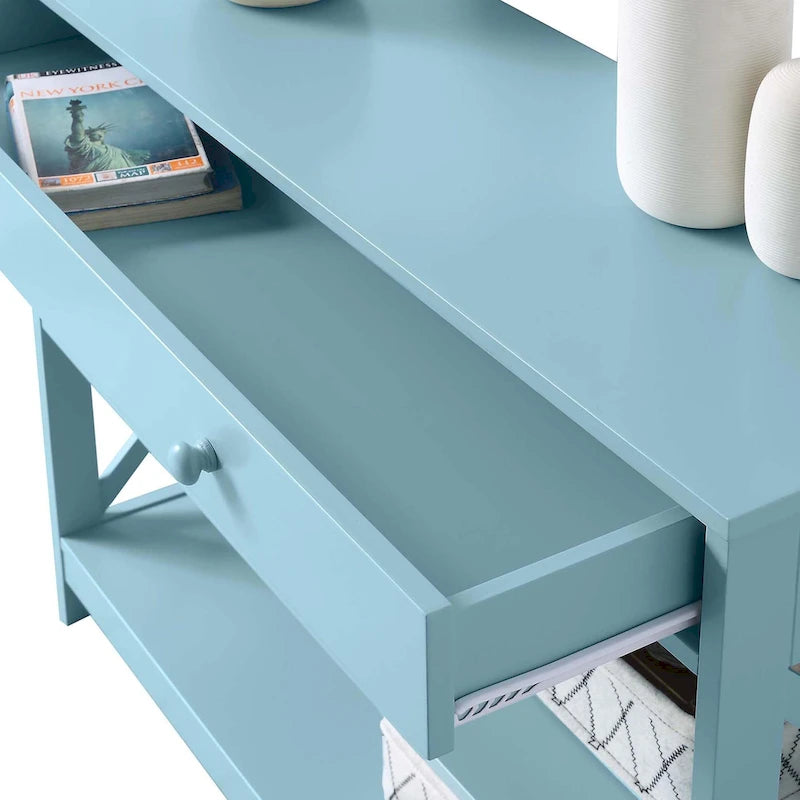 Table d'entrée de la série avec un tiroir et une étagère