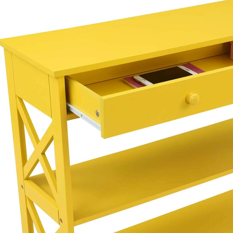 Table d'entrée de la série avec un tiroir et une étagère