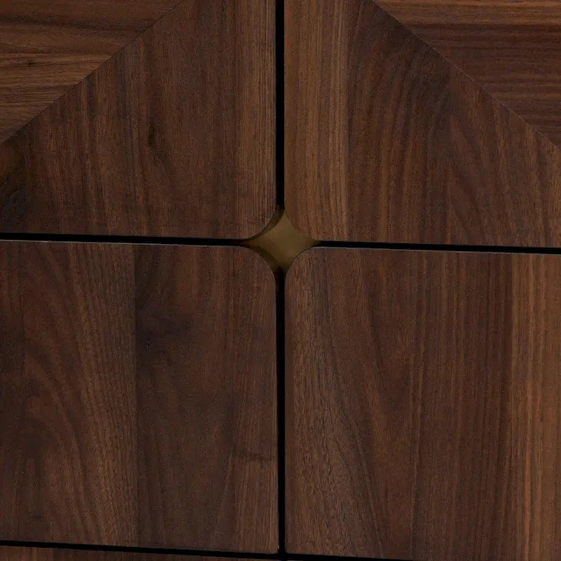 Commode Graceland en bois de noyer de style transitionnel et moderne du milieu du siècle, avec 6 tiroirs