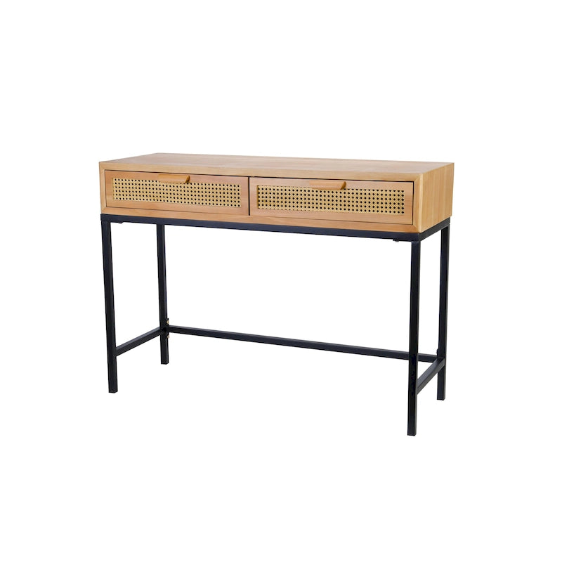 Table console de canapé de ferme moderne tissée 44 po
