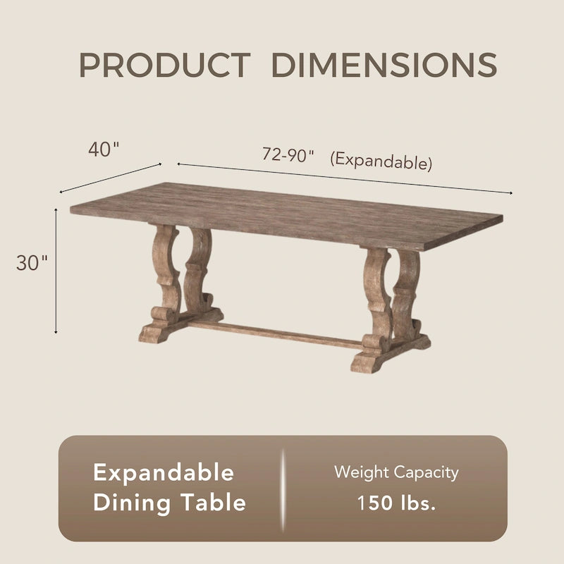 Table à manger extensible en bois massif