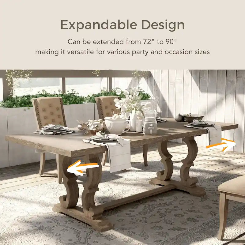 Table à manger extensible en bois massif