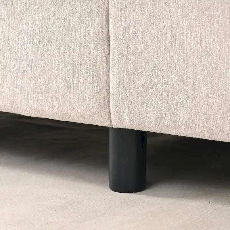 Canapé 3 places en mousse — Comprend des coussins décoratifs et un pouf, convient au salon