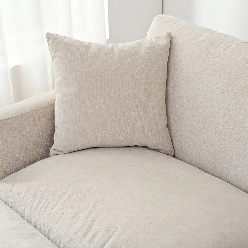 Canapé 3 places en mousse — Comprend des coussins décoratifs et un pouf, convient au salon