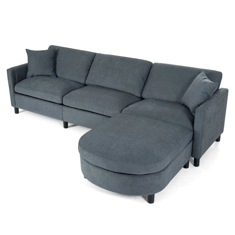 Canapé 3 places en mousse — Comprend des coussins décoratifs et un pouf, convient au salon