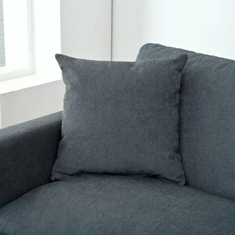 Canapé 3 places en mousse — Comprend des coussins décoratifs et un pouf, convient au salon