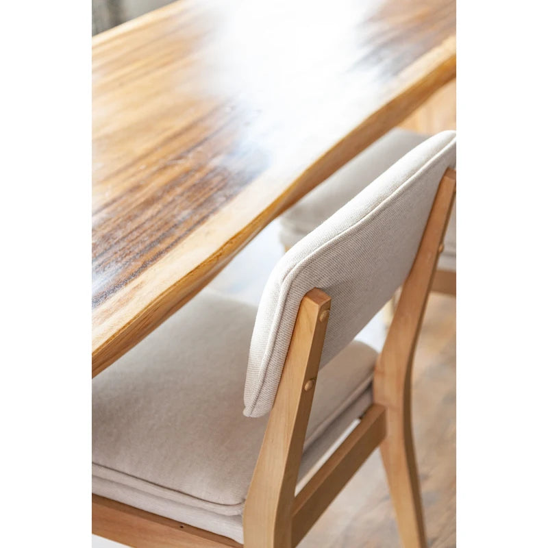Chaises de salle à manger rembourrées en bois massif (Lot de 2)