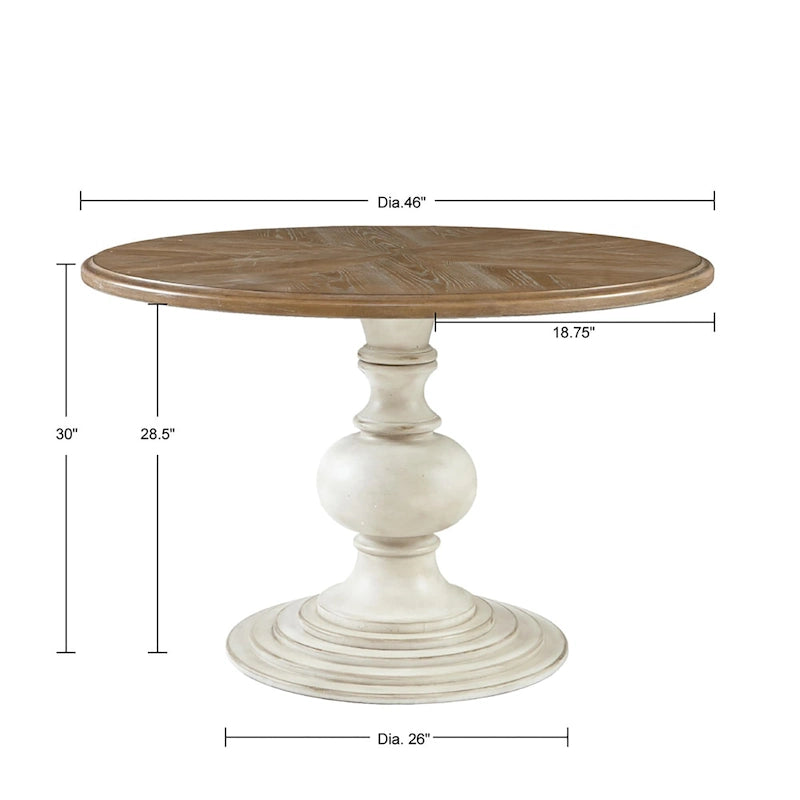 Table à manger à base ronde de 46 pouces