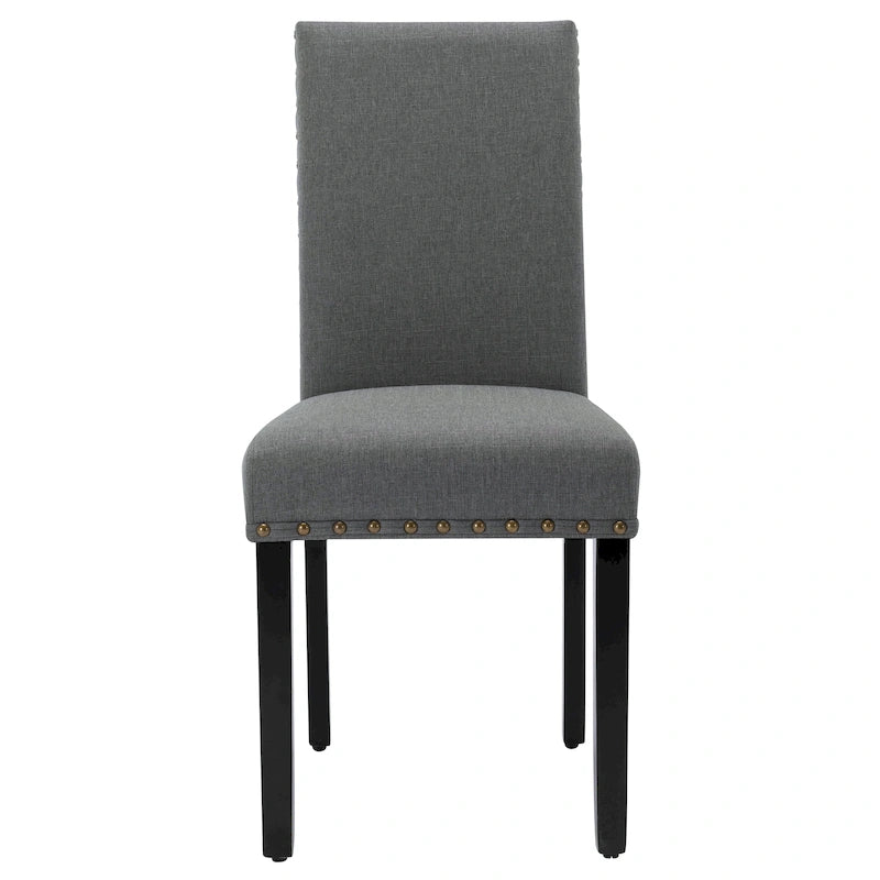 Chaises de salle à manger Parsons rembourrées en tissu avec garniture cloutée (lot de 2)