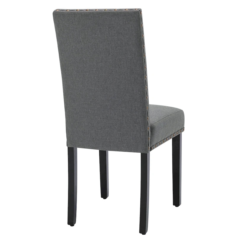 Chaises de salle à manger Parsons rembourrées en tissu avec garniture cloutée (lot de 2)