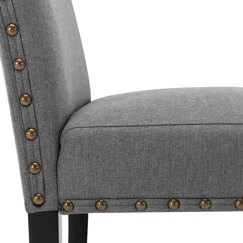 Chaises de salle à manger Parsons rembourrées en tissu avec garniture cloutée (lot de 2)