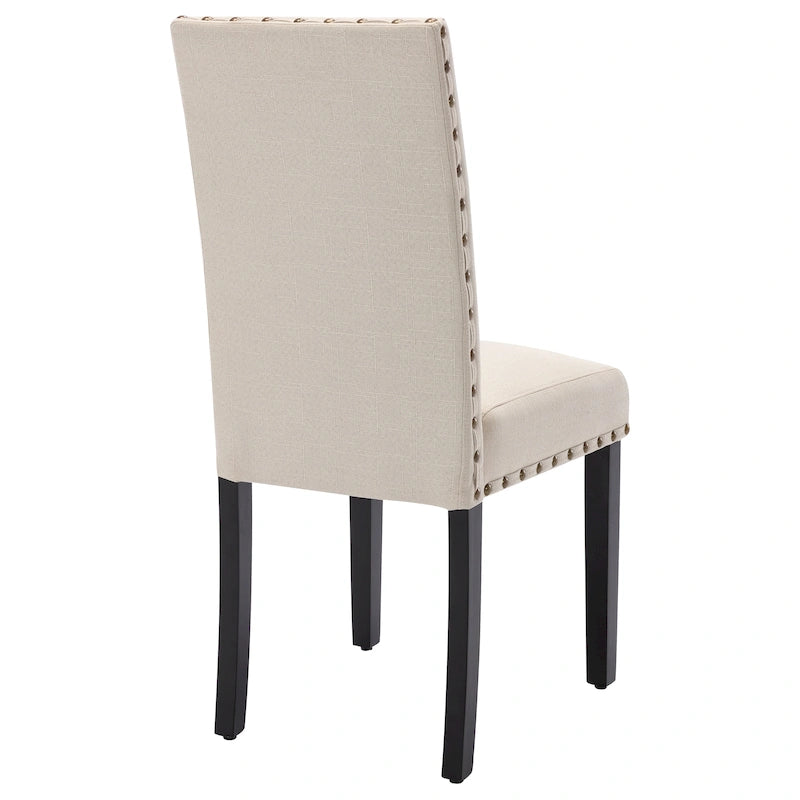 Chaises de salle à manger Parsons rembourrées en tissu avec garniture cloutée (lot de 2)