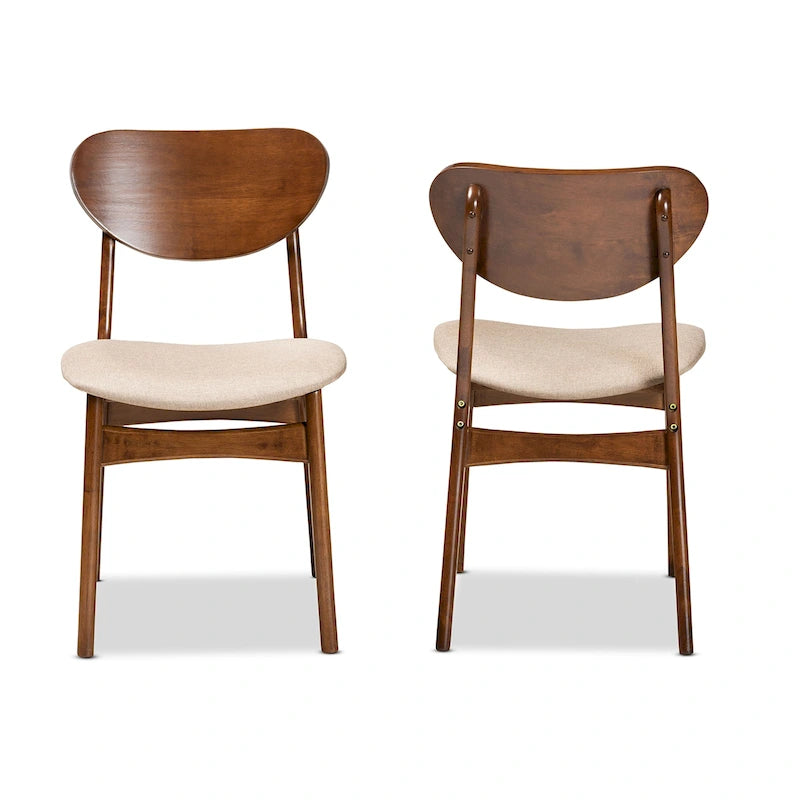 Ensemble de 2 chaises de salle à manger style milieu de siècle