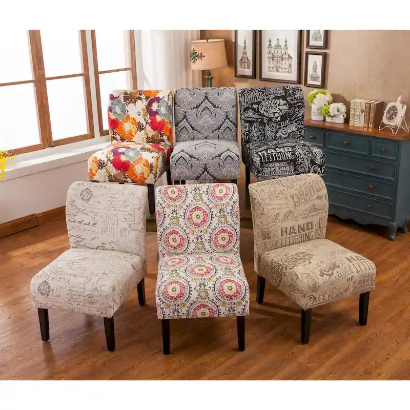 Série de chaises de loisir sans accoudoirs, tapissées en tissu doux