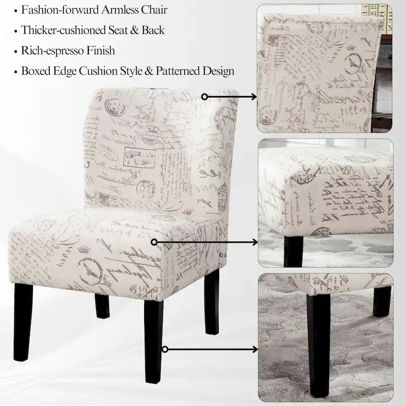 Série de chaises de loisir sans accoudoirs, tapissées en tissu doux