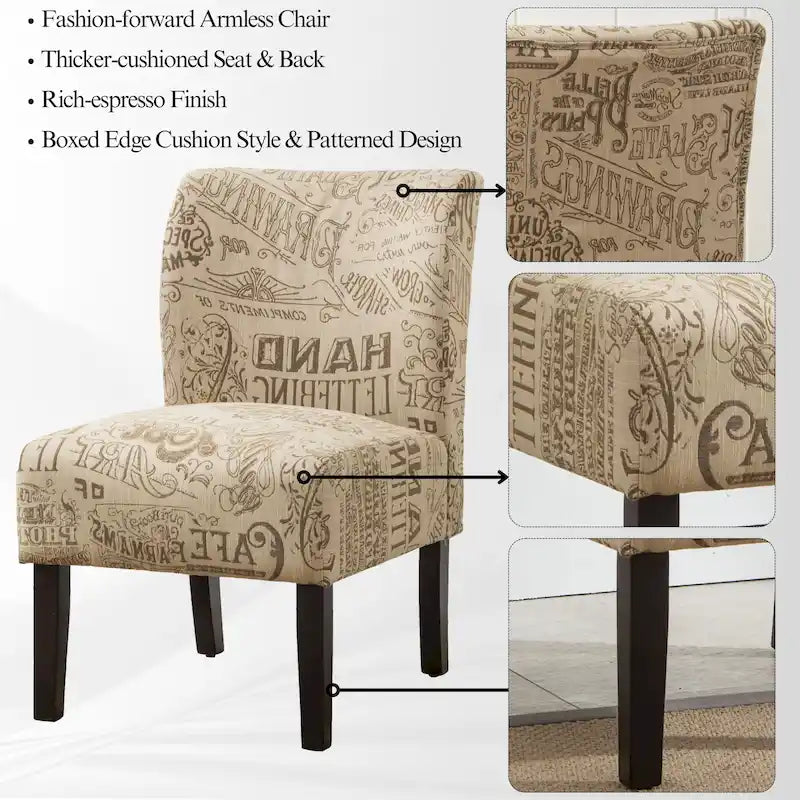 Série de chaises de loisir sans accoudoirs, tapissées en tissu doux