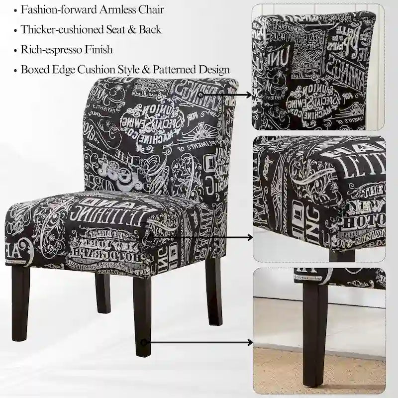 Série de chaises de loisir sans accoudoirs, tapissées en tissu doux