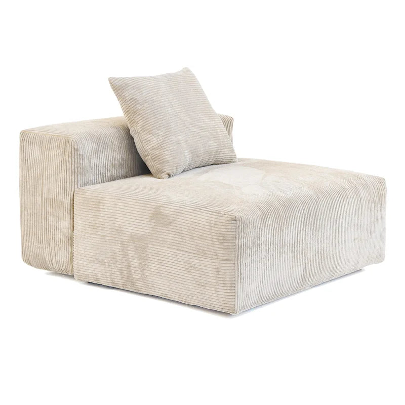 Canapé d'angle moderne en forme de L avec 5 oreillers et une méridienne, housses de coussin amovibles
