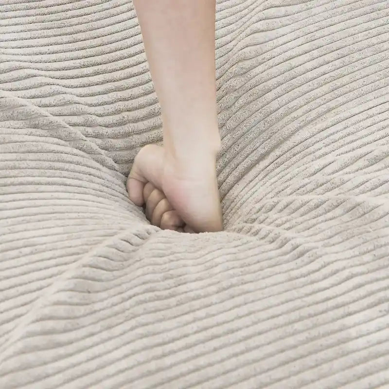 Canapé d'angle moderne en forme de L avec 5 oreillers et une méridienne, housses de coussin amovibles