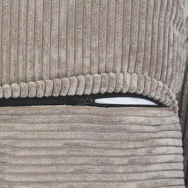 Canapé d'angle moderne en forme de L avec 5 oreillers et une méridienne, housses de coussin amovibles