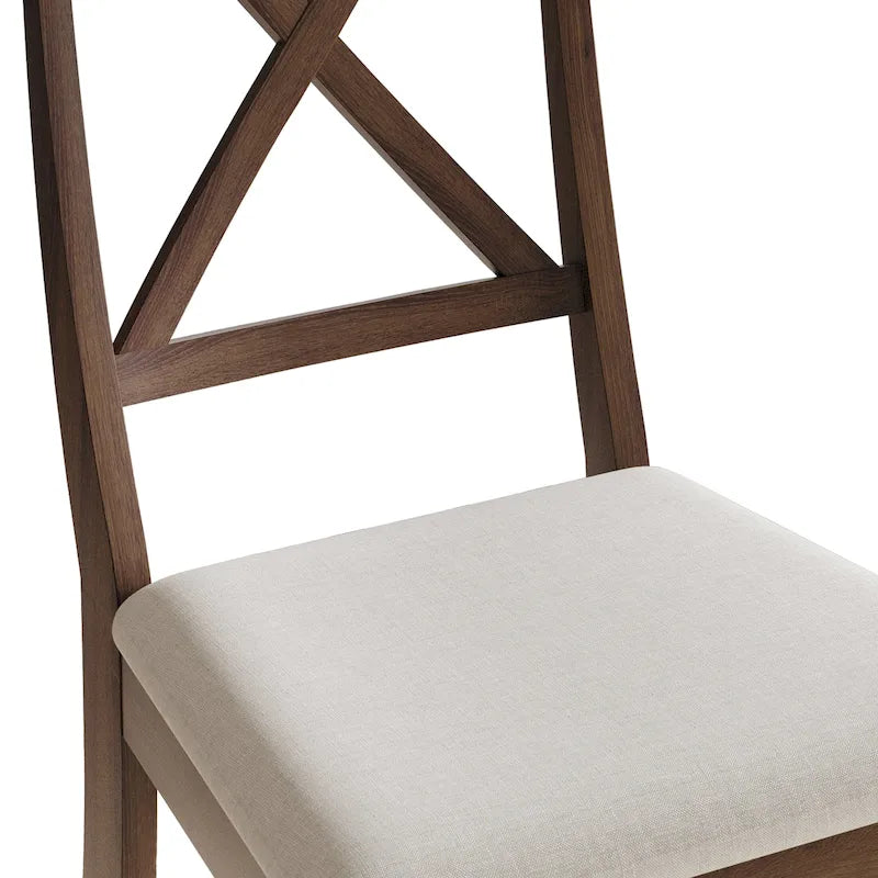 Chaises de salle à manger en bois style ferme (lot de 2) - N/A