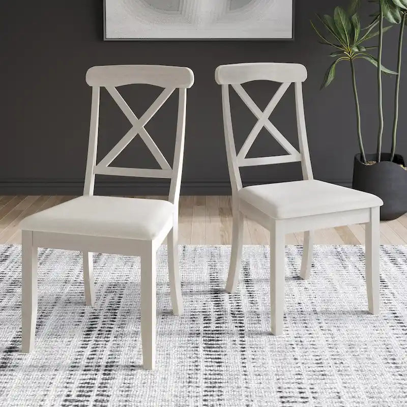 Chaises de salle à manger en bois style ferme (lot de 2) - N/A