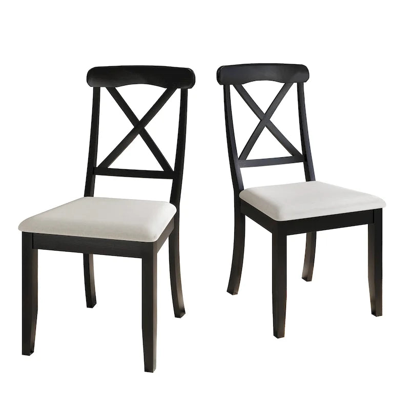 Chaises de salle à manger en bois style ferme (lot de 2) - N/A