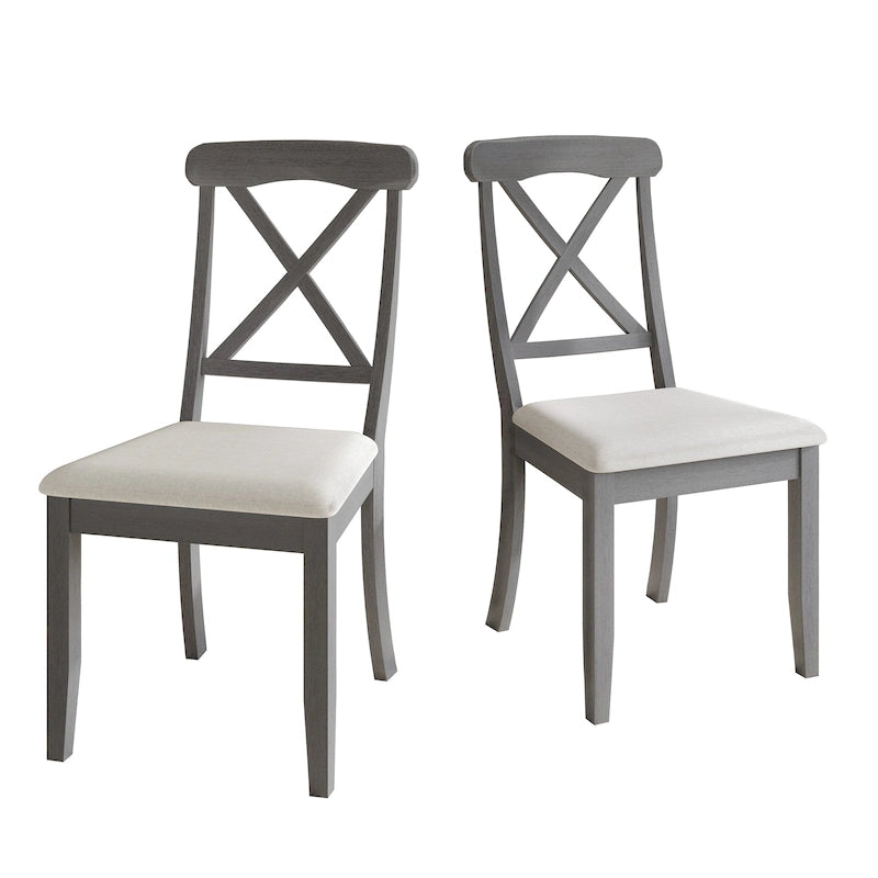 Chaises de salle à manger en bois style ferme (lot de 2) - N/A