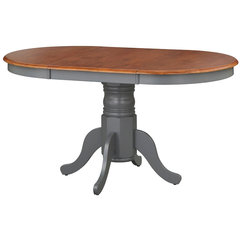 Table de salle à manger en bois massif de style campagnard Carolina (avec rallonge)