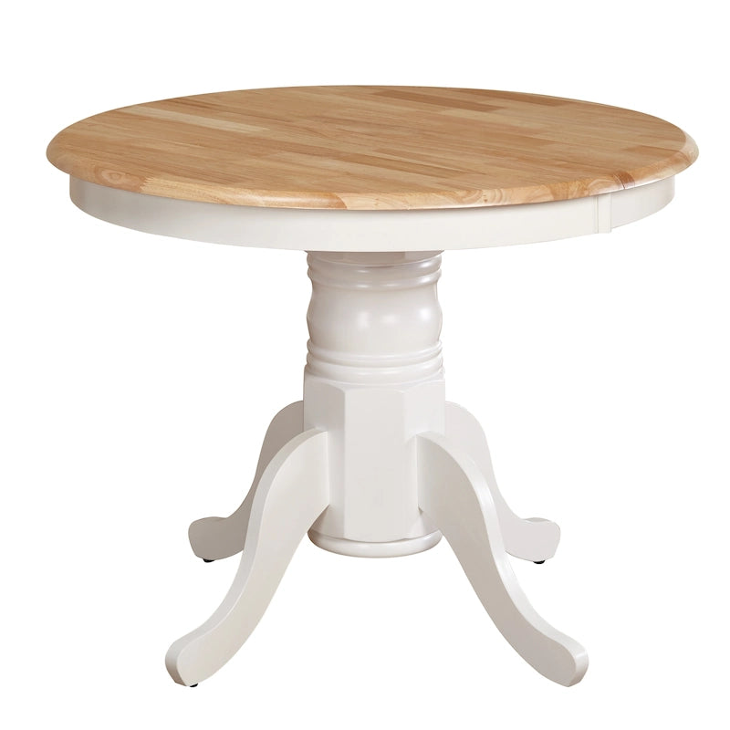 Table de salle à manger en bois massif de style campagnard Carolina (avec rallonge)
