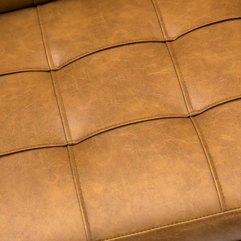 Chaise de bureau réglable en hauteur en cuir végétalien moderne Lorenz à 5 roulettes par HULALA HOME