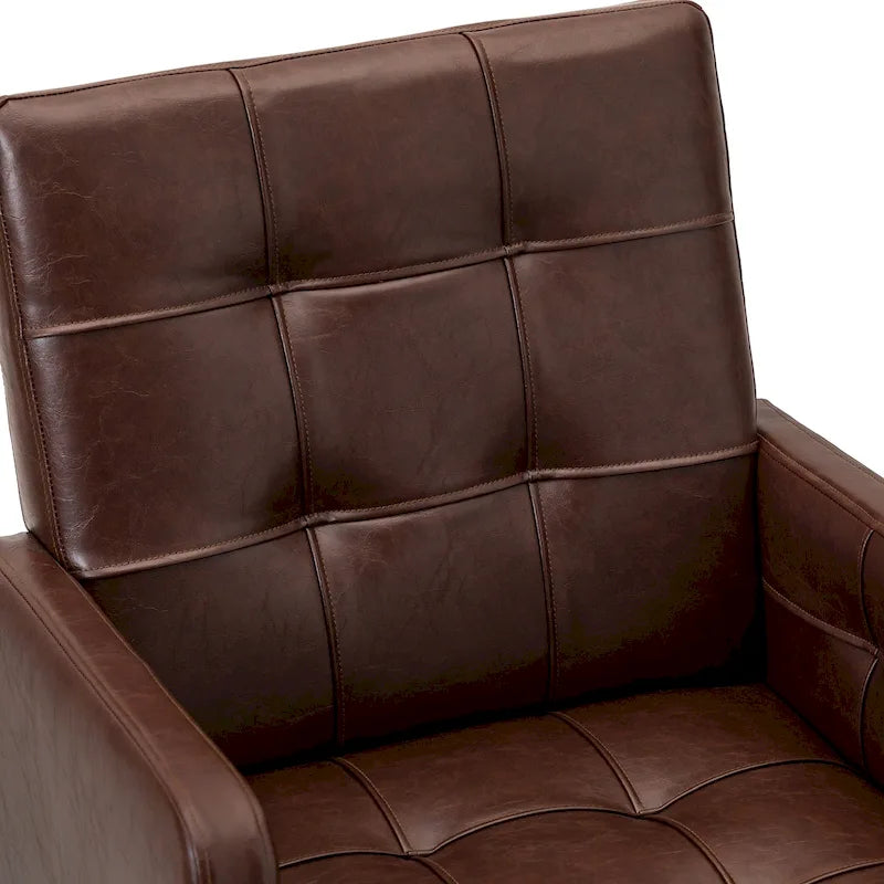 Chaise de bureau réglable en hauteur en cuir végétalien moderne Lorenz à 5 roulettes par HULALA HOME