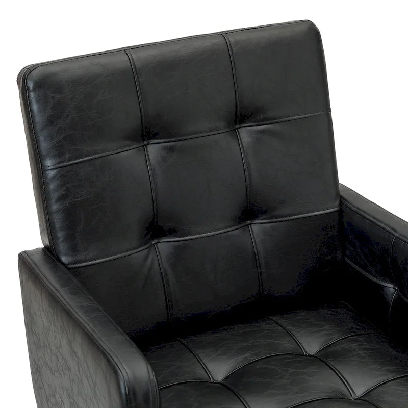 Chaise de bureau réglable en hauteur en cuir végétalien moderne Lorenz à 5 roulettes par HULALA HOME