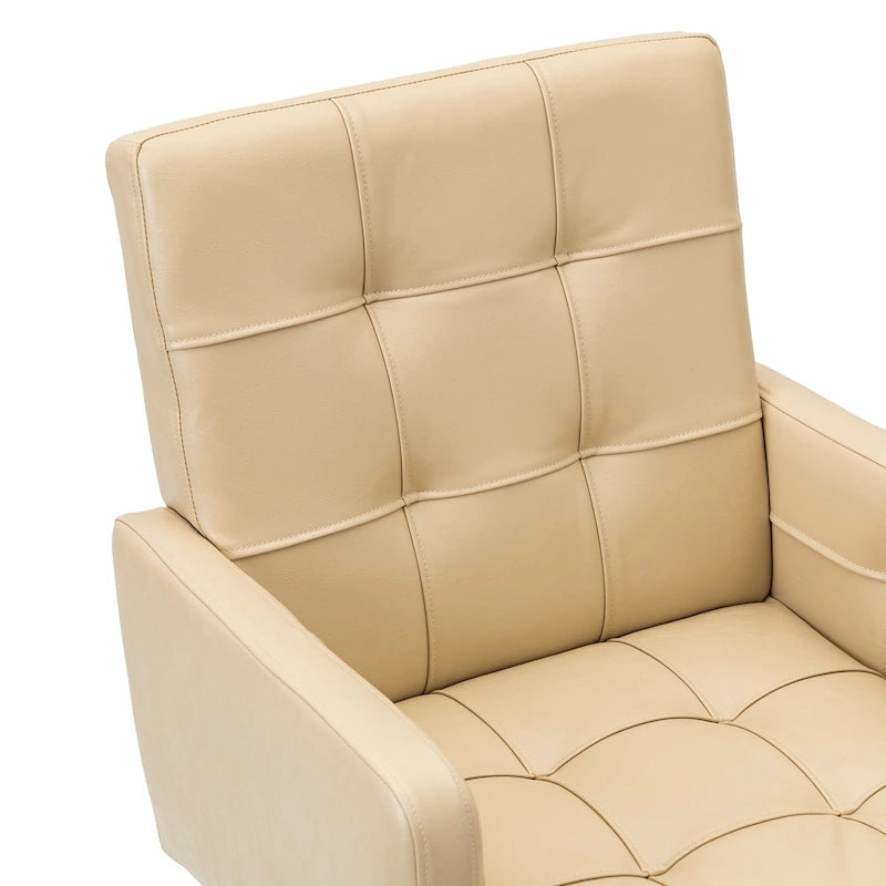 Chaise de bureau réglable en hauteur en cuir végétalien moderne Lorenz à 5 roulettes par HULALA HOME