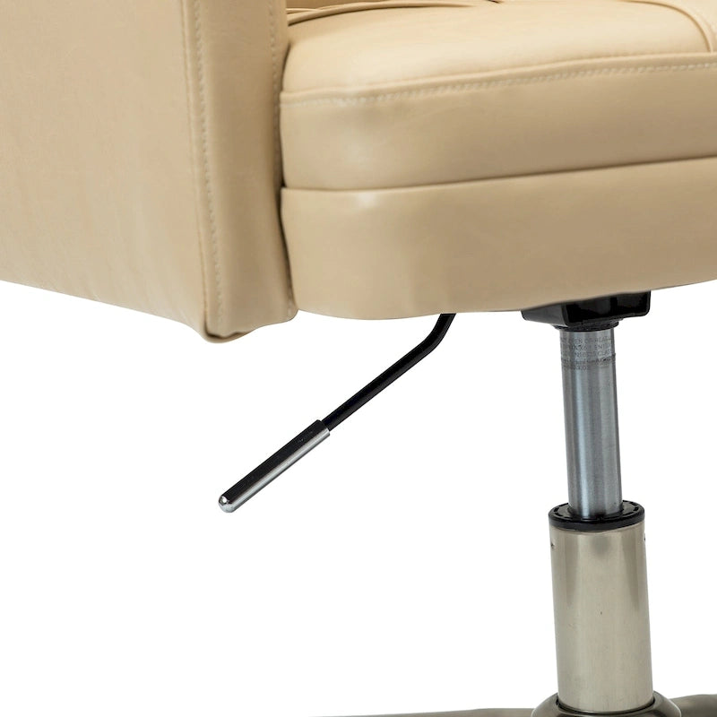 Chaise de bureau réglable en hauteur en cuir végétalien moderne Lorenz à 5 roulettes par HULALA HOME