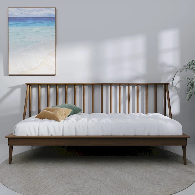 Lit de repos double en bois vintage