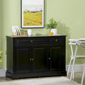 Buffet de style moderne avec meuble de rangement, tiroirs doubles et étagères réglables — Noir