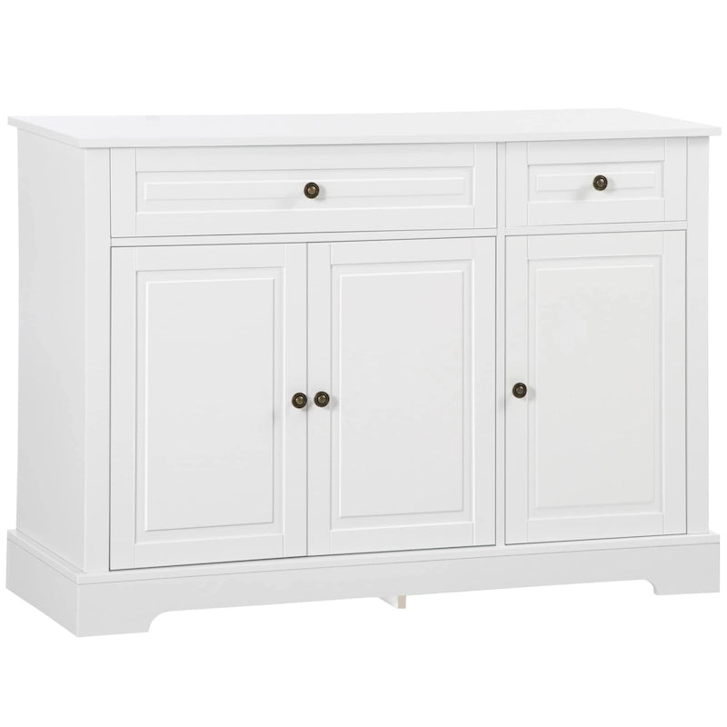 Buffet de style moderne avec meuble de rangement, tiroirs doubles et étagères réglables — Noir