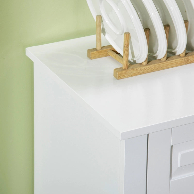 Buffet de style moderne avec meuble de rangement, tiroirs doubles et étagères réglables — Noir