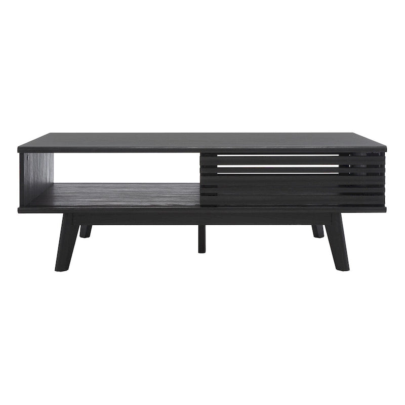 Table basse en noyer Mid-Century Modern à plateau simple — 46" L x 23" P x 16" H
