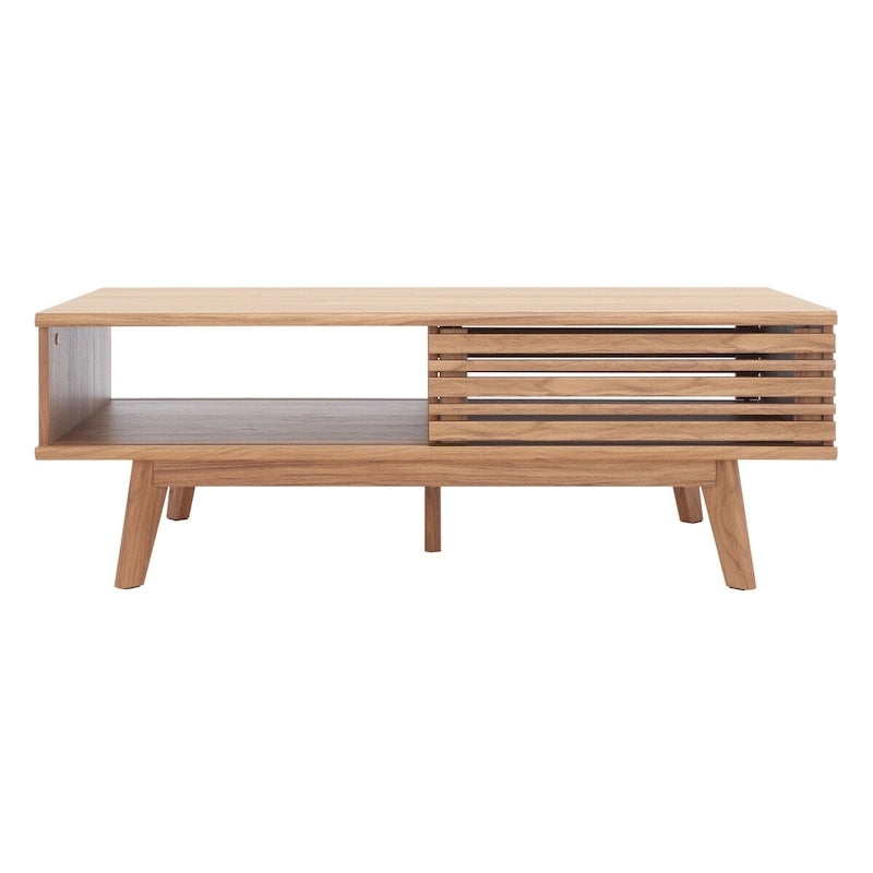 Table basse en noyer Mid-Century Modern à plateau simple — 46" L x 23" P x 16" H