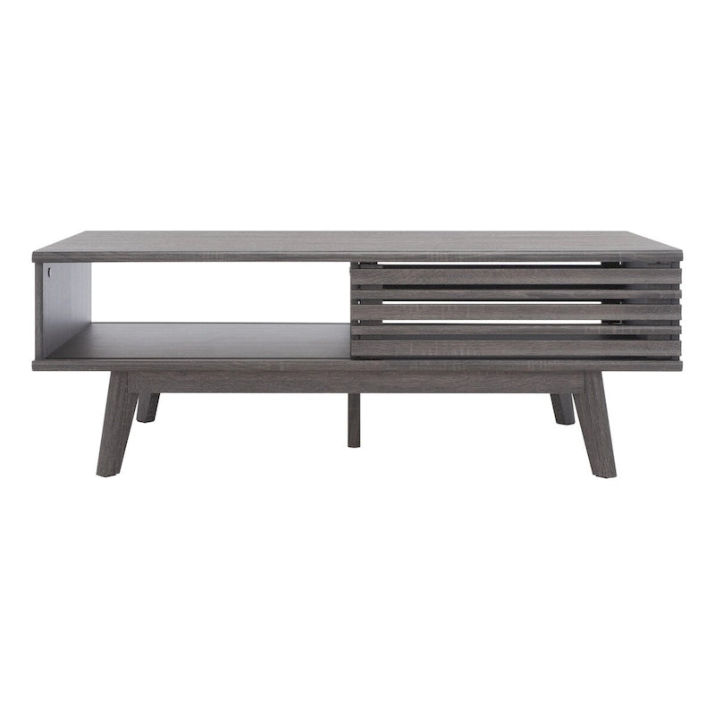 Table basse en noyer Mid-Century Modern à plateau simple — 46" L x 23" P x 16" H