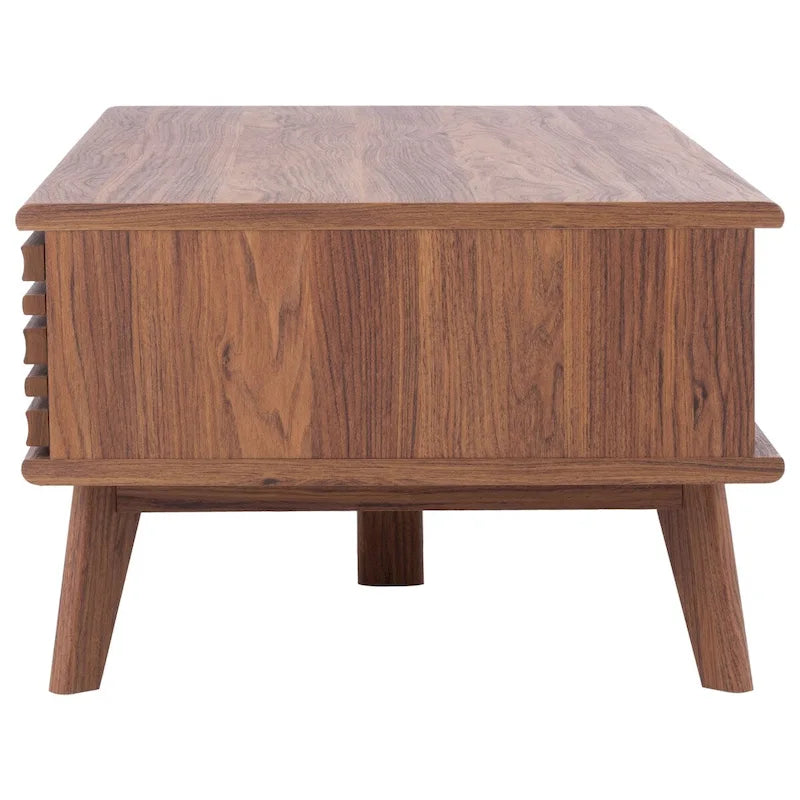 Table basse en noyer Mid-Century Modern à plateau simple — 46" L x 23" P x 16" H