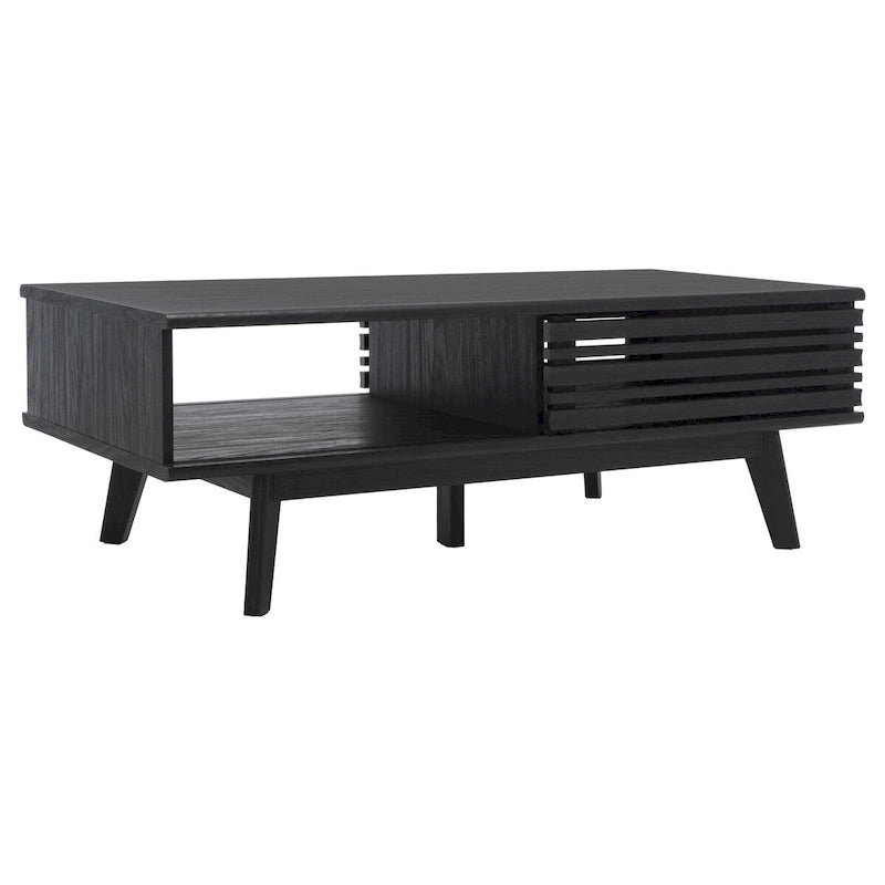 Table basse en noyer Mid-Century Modern à plateau simple — 46" L x 23" P x 16" H